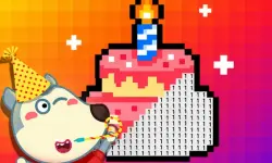 Wolfoo Birthday Pixel Art image